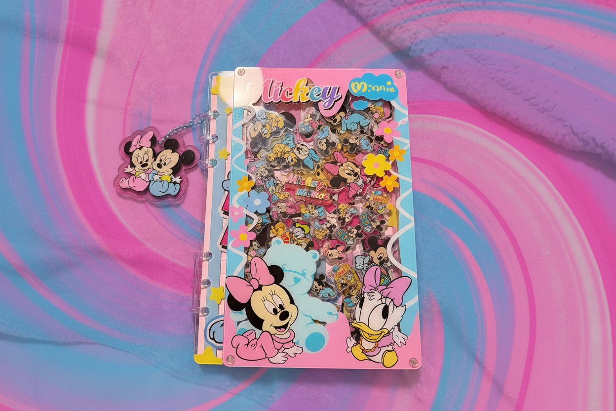 PINK AND BLUE THEM KEEP NOTEBOOK AS IS 